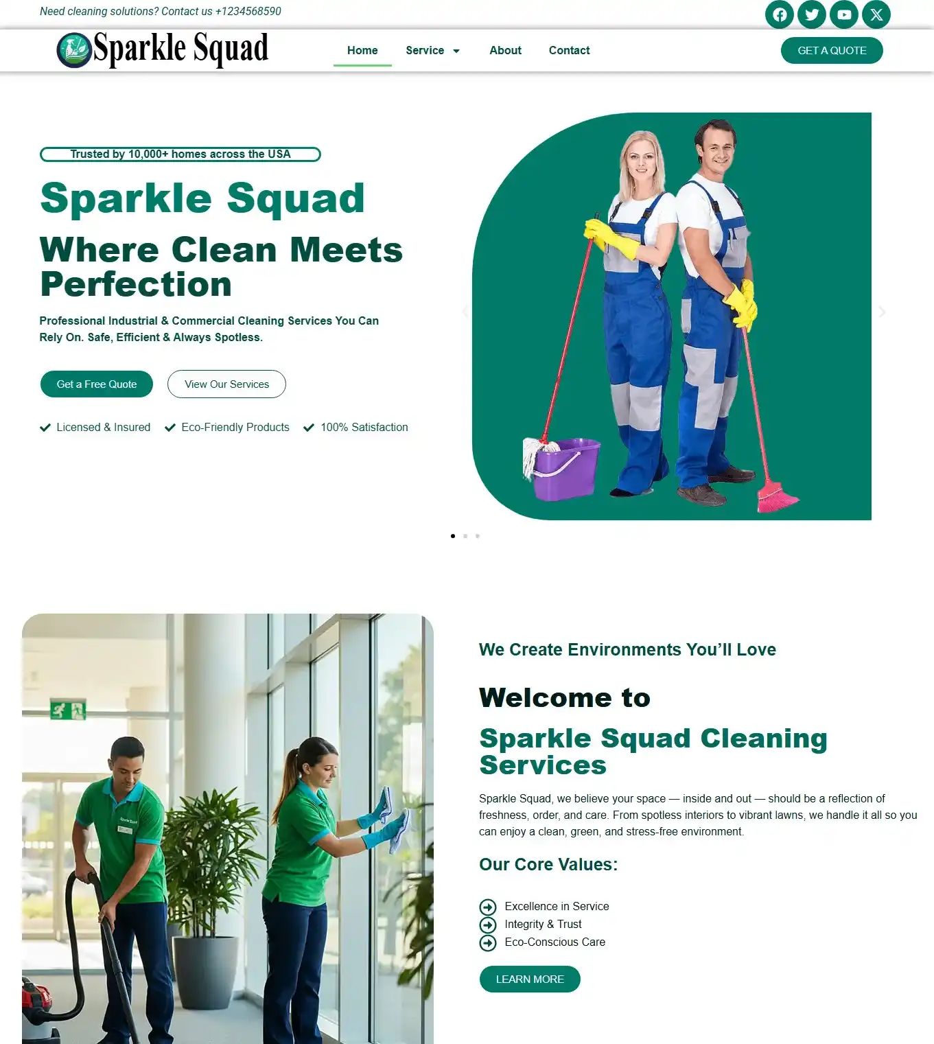 Cleaning Company – Clean & Modern Service provide Template